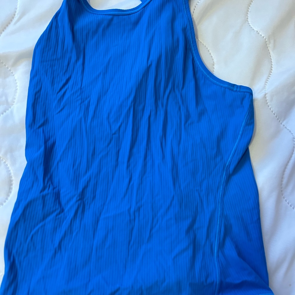 Base pace ribbed Poolside blue high neck ribbed tank size 4 taking offers